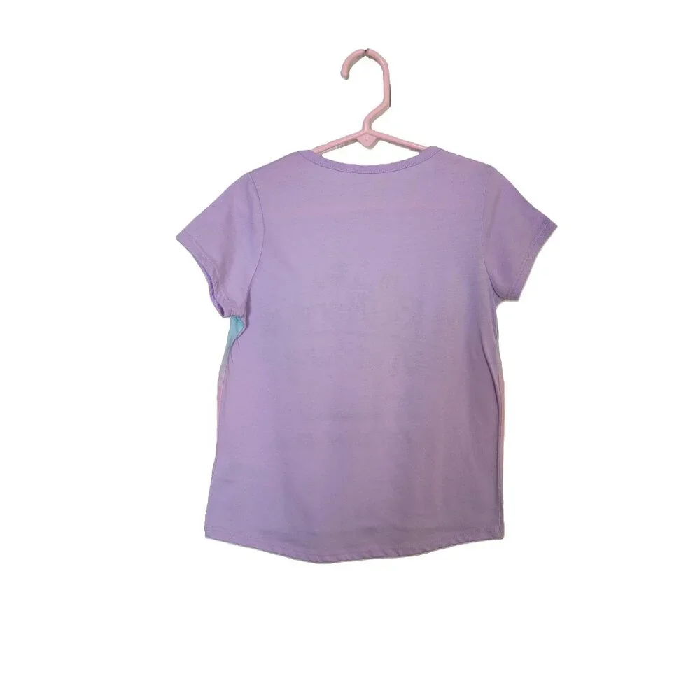 Friends Girls Pajama Top Short Sleeve Purple Pink Graphic Medium 7/8